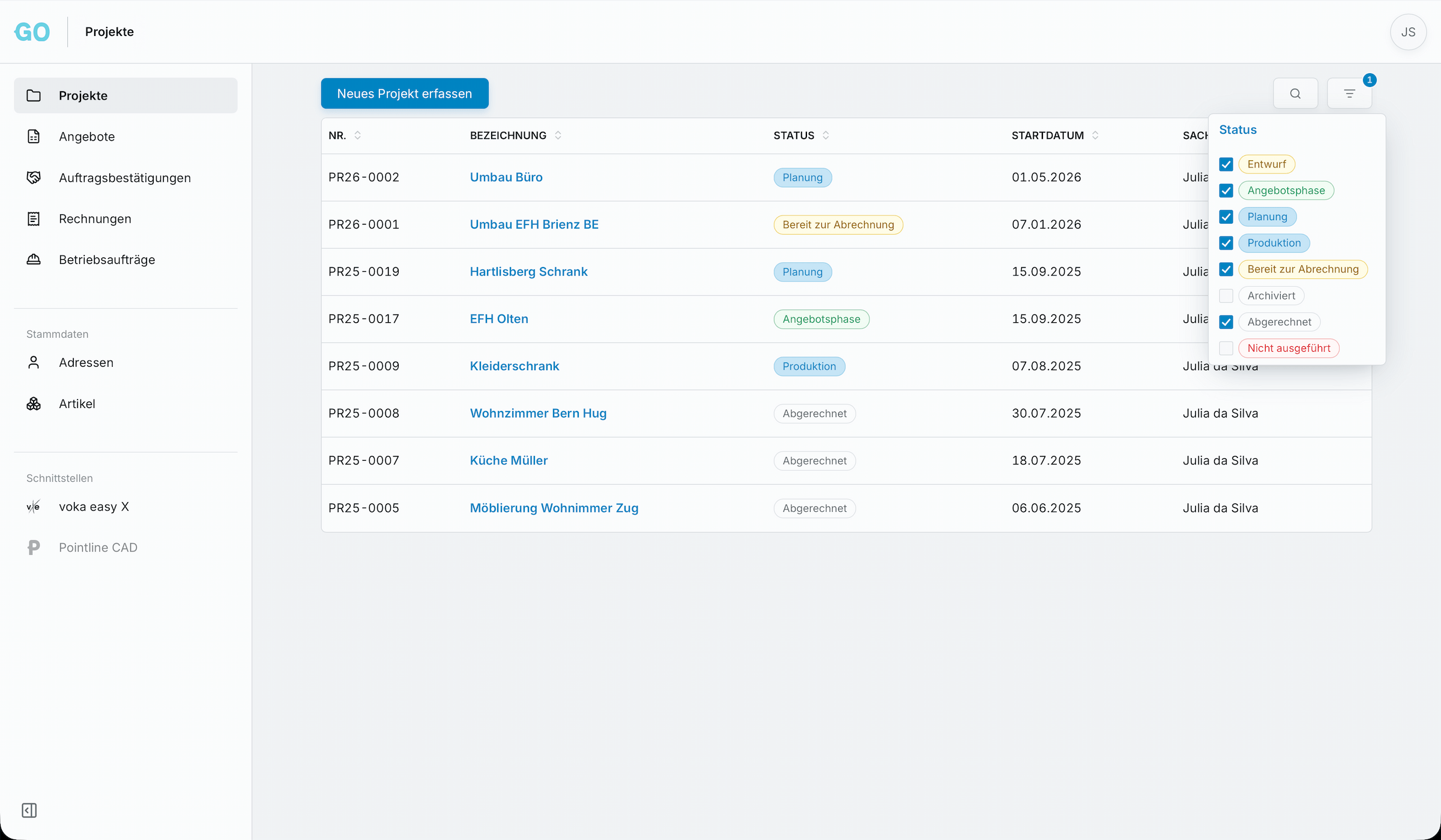 Borm Go project management overview